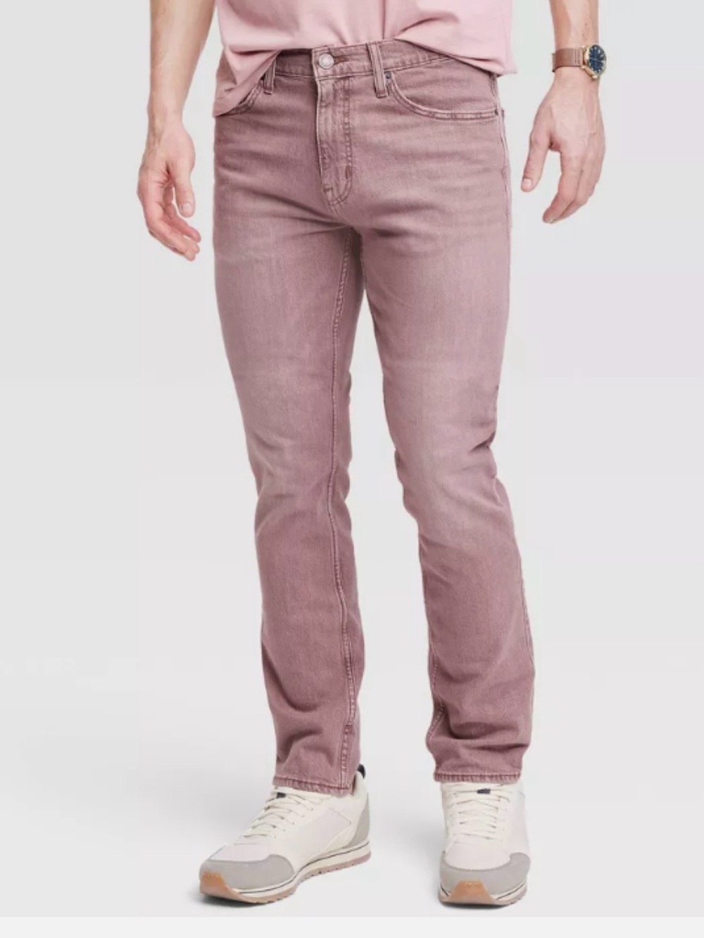 NWT Goodfellow & Co Men's Straight Jeans in Dusty Pink 36x30